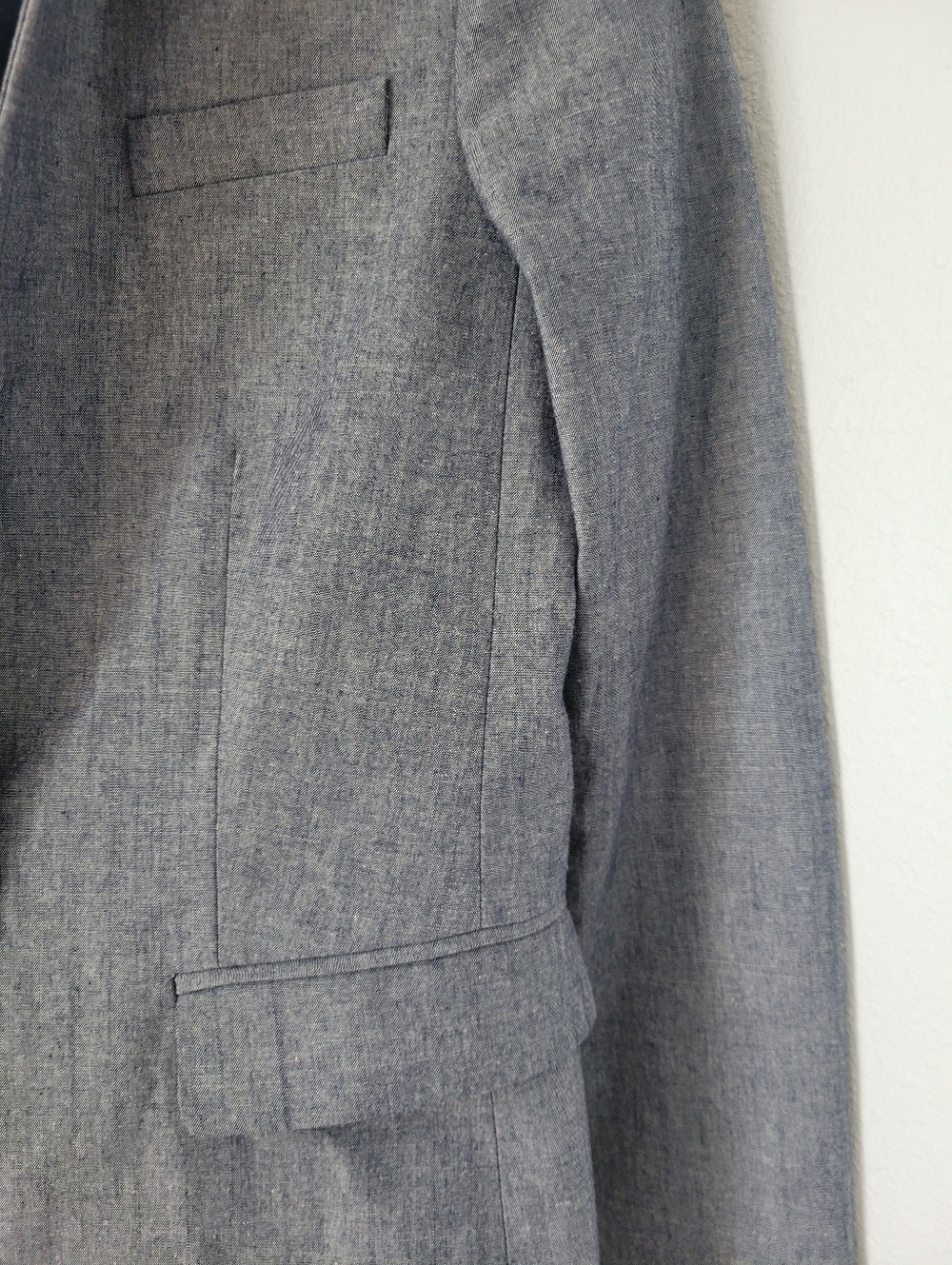 J Crew 100% Cotton Heather Blue Blazer Jacket EUC Sz 2 - Picture 5 of 12